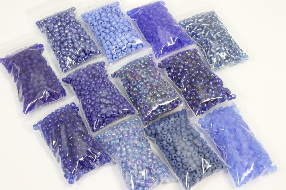 Blue Glass Beads 25g Bags, 10 Pack, Size 6 Amazon.co.uk Kitchen & Home