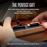Scriveiner Black Green Rollerball Pen with Schmidt Refill and Chrome Trim view 3