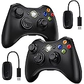 2 Pack Wireless Controller for Xbox 360, Game Controller for Xbox 360 & Xbox Slim & PC Windows 7/8/10/11/XP, Joystick Gamepad