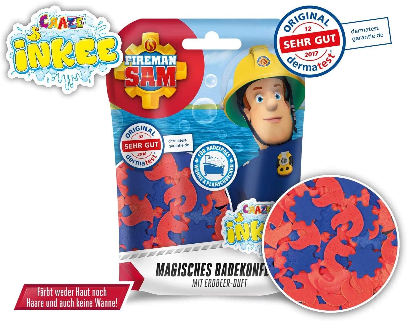 CRAZE INKEE Magic Fragrance 8 Pack Bath Confetti Bath Toy Fireman Sam Baby Toy Baby Bath Additive Children with Strawberry Fragrance Bath Fun for Children 12499 - Image 3