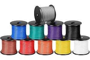 GOGOONE 10x Rolls Enough14 Gauge Automotive Primary Wire Spool SAE J1128 Electrical Wire CCA for RV Camper Towing Wiring Car Stereo Audio Low Voltage Trailer Harness Hookup Wiring (1000FT Total)