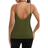 Bestisun Open Back Workout Yoga Top Spaghetti Strap Athletic Exercise Shirts for Women