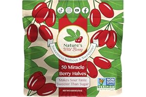 Nature's Wild Berry Miracle Berries – 50 Flavor-Changing Berry Halves | Resealable Refill Pack | Freeze-Dried in USA | Turn Sour to Sweet | As Seen on Shark Tank | Magic Fruit for Taste Transformation