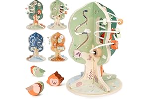 Joyreal Montessori Toys for 1 Year Old - 8-in-1 Wooden Activity Cube, Montessori Baby Activity Center for 1+ Year Old, Educational Toy for Toddlers, Ideal Gift for Boys and Girls with Seasonal Theme