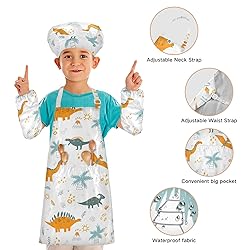 Kids Apron Chef Hat Set for Girls Cute Boys