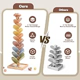 Joyreal Montessori Sound Tree Wooden Marble Run Rainbow Leaves 7-Tier view 4