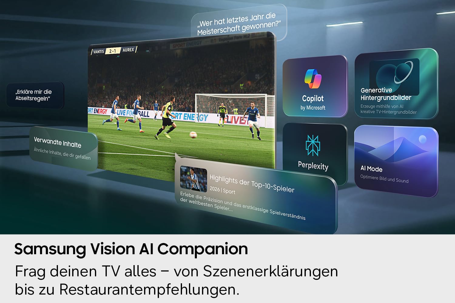 Samsung OLED S95H 4K 77 Zoll (195 cm), UHD Fernseher, Antireflexion mit Glare Free, OLED HDR pro, Ultimate Gaming Pack (NVIDIA G-SYNC & AMD FreeSync Pro) mit 165Hz, HDMI 2.1, Dolby Atmos, Smart AI TV 7