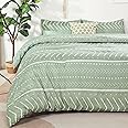 Smoofy Aztec Sage Green King Size Comforter Set, Folkloric Art Pattern Bedding Sets King Boho Aztec Bohemian King Comforter Set with Soft Microfiber Fill Bedding, 1 Comforter 2 Pillowcases