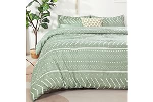 Smoofy Aztec Comforters Queen Size, Folkloric Art Pattern Boho Aztec Bohemian Bedding Sets with Soft Microfiber Fill Bedding, 1 Comforter 2 Pillowcases, Sage Green
