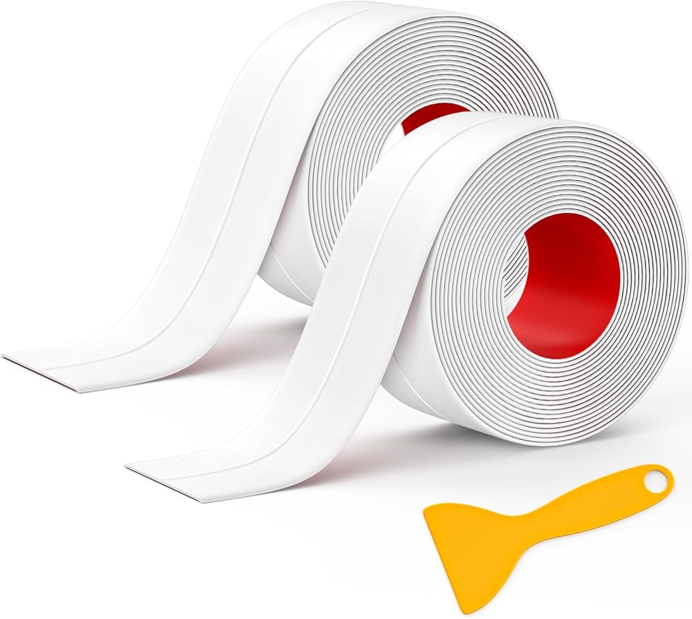 MOKANI Bath Sealant Strip 2 Rolls 38mm x 3.2m Self-Adhesive White