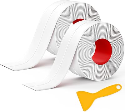MOKANI Bath Sealant Strip 2 Rolls 38mm x 3.2m Self-Adhesive White