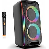 Party Bluetooth Speaker, 180W Powerful Stereo Sound with Deep Bass, Portable Wireless Speaker with EQ Sound Modes, LED Lights, Bluetooth 5.3 for Home, Outdoor & Party
