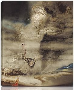 Berkin Arts Salvador Dali Stretched Giclee Print On Canvas-Famous Paintings Fine Art Poster-Reproduction Wall Decor Ready to Hang(Cristo Del Valles)#NK