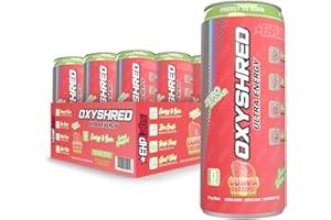 EHP Labs OxyShred Healthy Energy Drink - Sugar Free Energy Drinks with Amino Acids, Green Tea Extract, Vitamin C & L Carnitine - Carb Free, Calorie Free, Natural Caffeine - Guava Paradise (12-Pack)