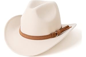 HUDANHUWEI Western Cowboy Hat Wide Brim Outdoor Fedora Hat