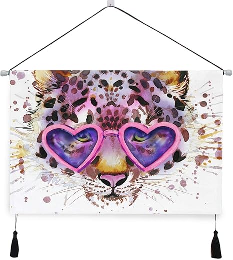 Amazon Co Jp Niesikkla タペストリー かわいいヒョウの水彩イラストアフリカの動物 壁掛け おしゃれ インテリア モダン ポスター 絵画などに適用 ウォールアート モダン 装飾アート 多機能 個性プレゼント ホーム キッチン