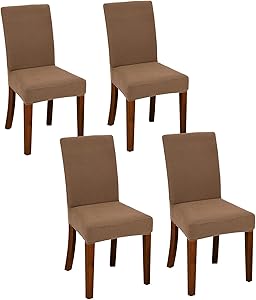 Chair Covers for Dining Room Set of 4 Brown Stretch Slipcovers Chairs Covers Kitchen Chair Covers