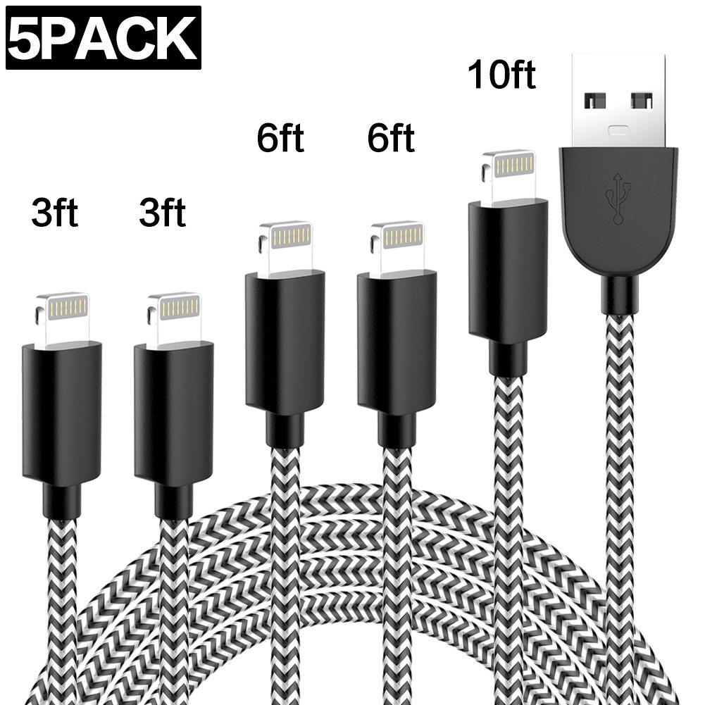 iPhone Charger Extra Long Lightning Cable USB Charger Cord Nylon