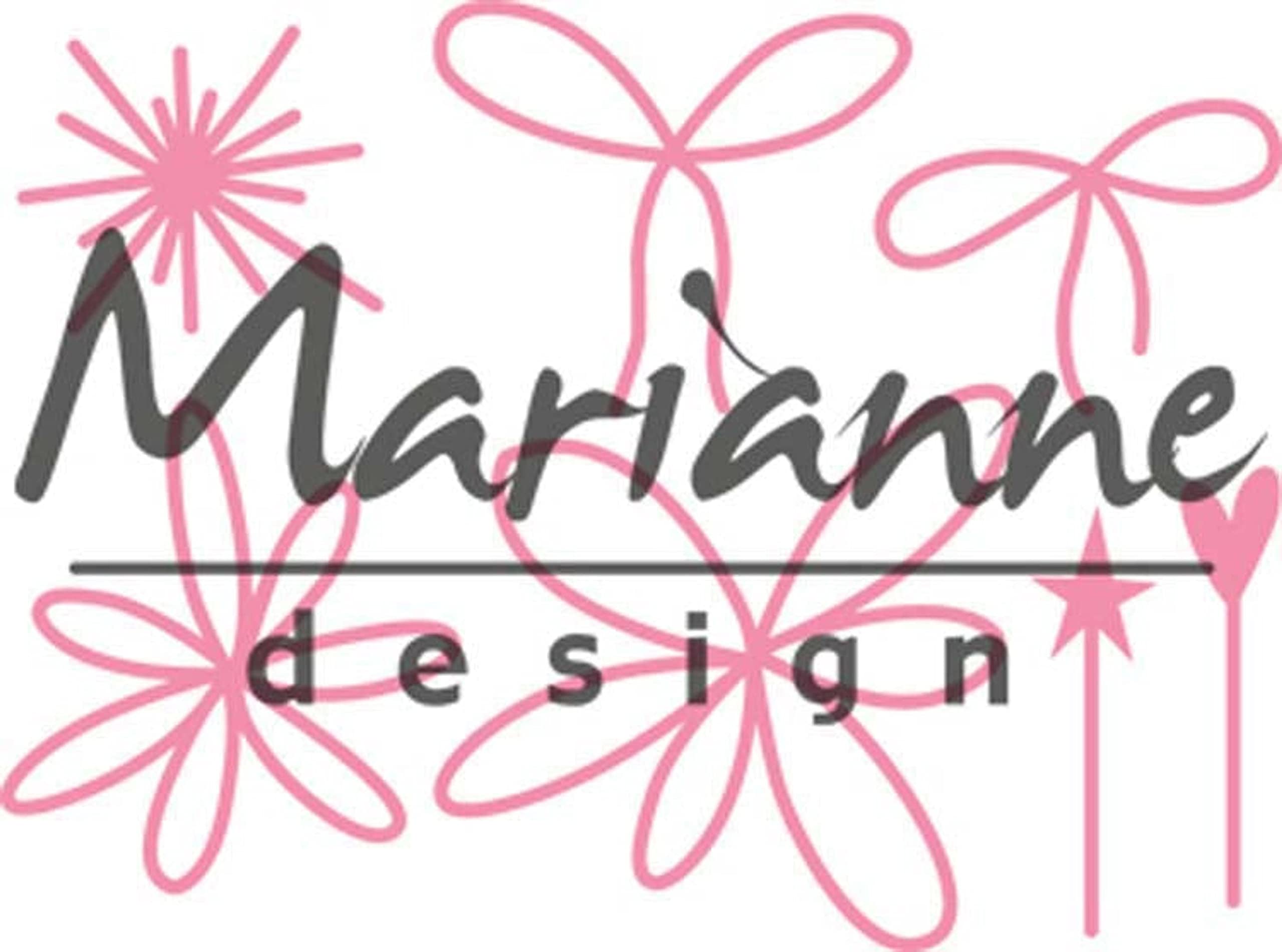 Marianne Design "Karin's Pins & Bows Christmas Collectables Gift Wrapping Die, Pink