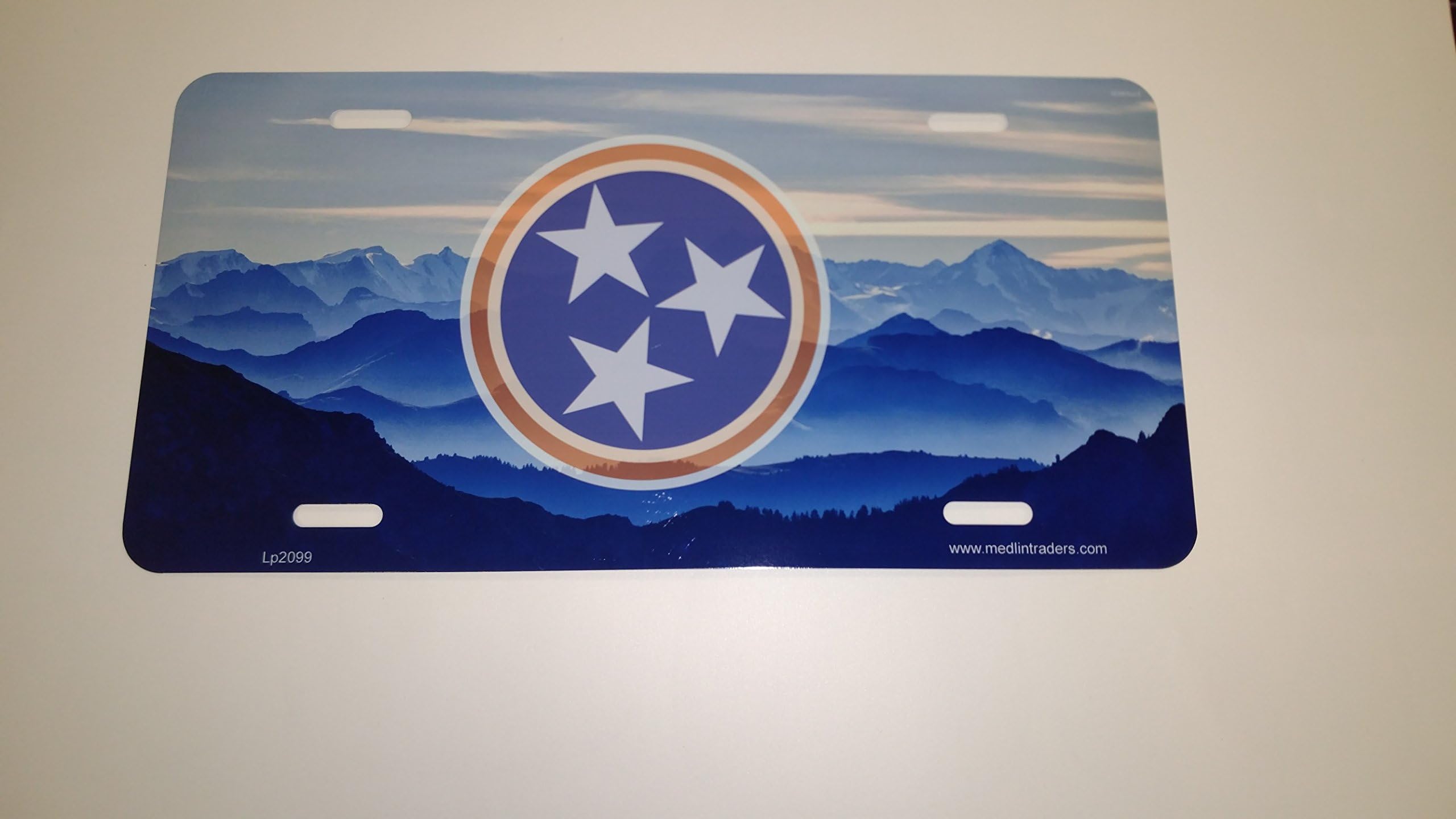 Tennessee Mountains Three Star License Plate LP2099