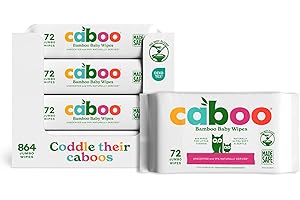 Caboo Baby Wipes, Made with Bamboo Viscose, Certified Made Safe Ingredients, Unscented Baby Wipes Good for Sensitive Skin, 72 Wipes Per Travel Pack, Bulk Total of 864 Wet Wipes