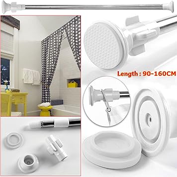 Safekom Telescopic Straight Bathroom Bath Extendable Wardrobe