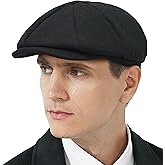 KUJUHA Wool Newsboy Cap for Men Flat Irish Cabbie Ivy Gatsby Newsboy Driving Hat Hunting Cap