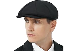 KUJUHA Wool Newsboy Cap for Men Flat Irish Cabbie Ivy Gatsby Newsboy Driving Hat Hunting Cap