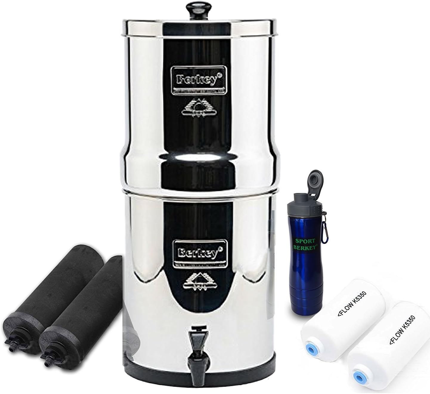 Amazon Com Big Berkey Bk4x2 Countertop Water Filter 2 Black