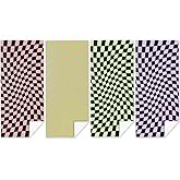 4 Pack Towels for Bathroom, Beach Towel, Microfiber Lightweight Beach Towels Oversized, Towel Accessories for Christmas Birthday Halloween Favors Pool Camping Travel 32x71 IN, Cute Coloful Checkered