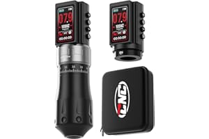 CNC Wireless Tattoo Machine with 3600mAh Dual Batteries Adjustable 7 Strokes 2.4-4.2mm Rotary Pen LED Display Brushless Motor