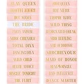 JellyArch 24 Pcs Bride Sash Bachelorette Party Bridesmaid Sashes Set Bridal Team Sash Bachelorette Party Sashes Bridal Shower Decorations Bride Gifts for Bridesmaids Maid of Honor(White Rose Gold)