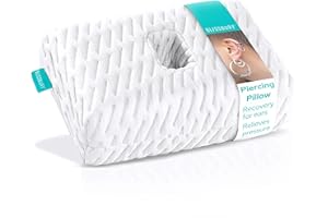 BLISSBURY Mini Ear Pillow | Ear Piercing Pillow for Side Sleeping | Travel Friendly CNH Pillow with Ear Hole | Soothing Hole for Ear Pain | Piercing Health & Ear Recovery for Side Sleepers | Donut Ear
