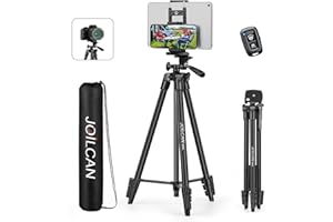 JOILCAN 67" Tripods Camera Tripod, Phone Tablet Tripod for Video Recording Vlog Photo with Remote Carry Bag, Aluminum Lightweight Travel Tripods