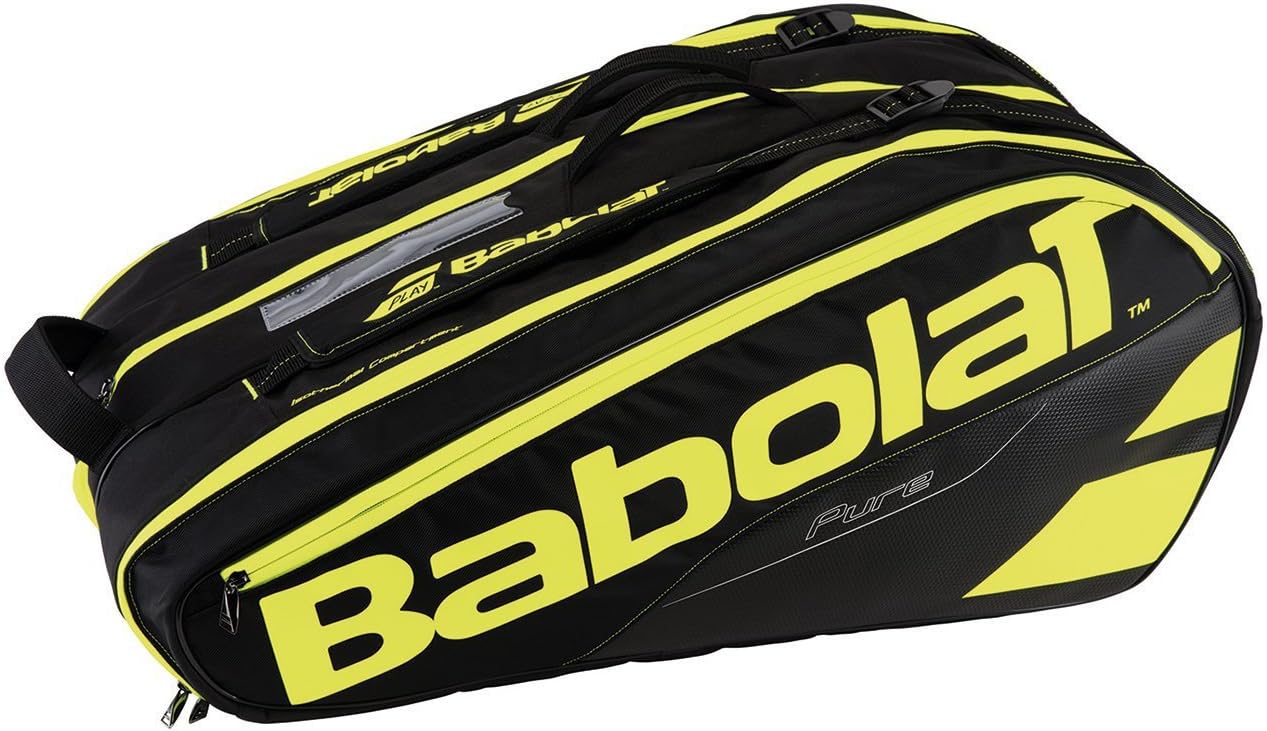 Wonder Wagon BABOLAT PURE LINE 12 PACK TENNIS BAG - BLACK/FLUO YELLOW (751133-232)