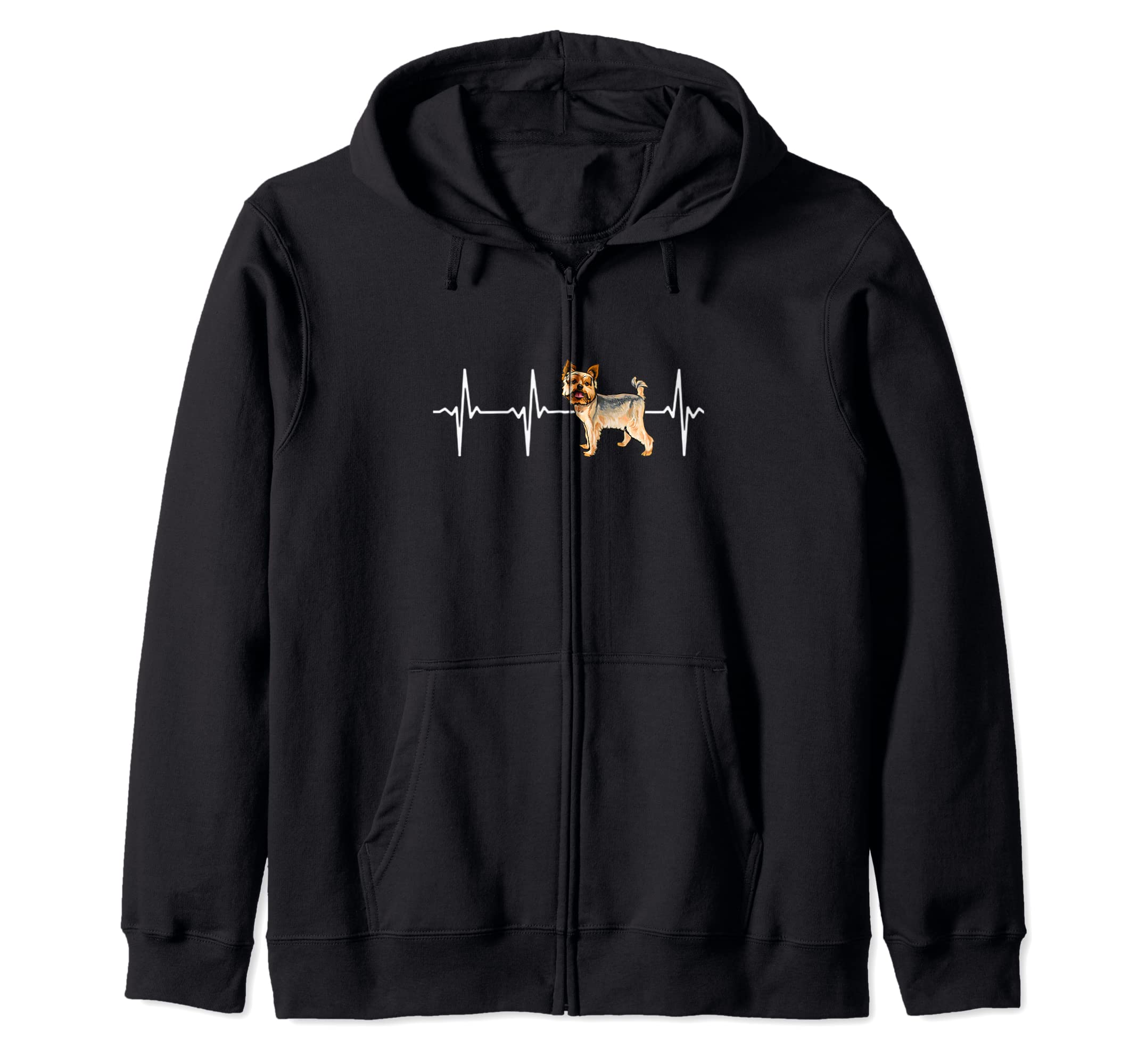 Yorkshire Terrier Heartbeat Love My Dog Zip Hoodie