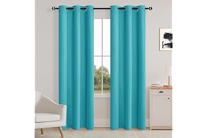 Hiasan Blackout Bedroom Curtains 2 Panels 84 Inches Long, Thermal Insulated Privacy Protection Room Darkening Window Curtains