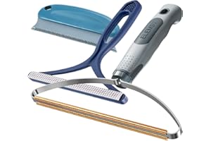 ELEMSY Pet Hair Removal Tools (3-Pack), Dog Cat Hair Remover Pro, Lint Shaver Cleaner, Fur Removal Carpet Scraper, Fuzz Hairball Brush for Carpet, Car Mat, Clothes, Couch, Pet Bed, Cat Tree, Furniture