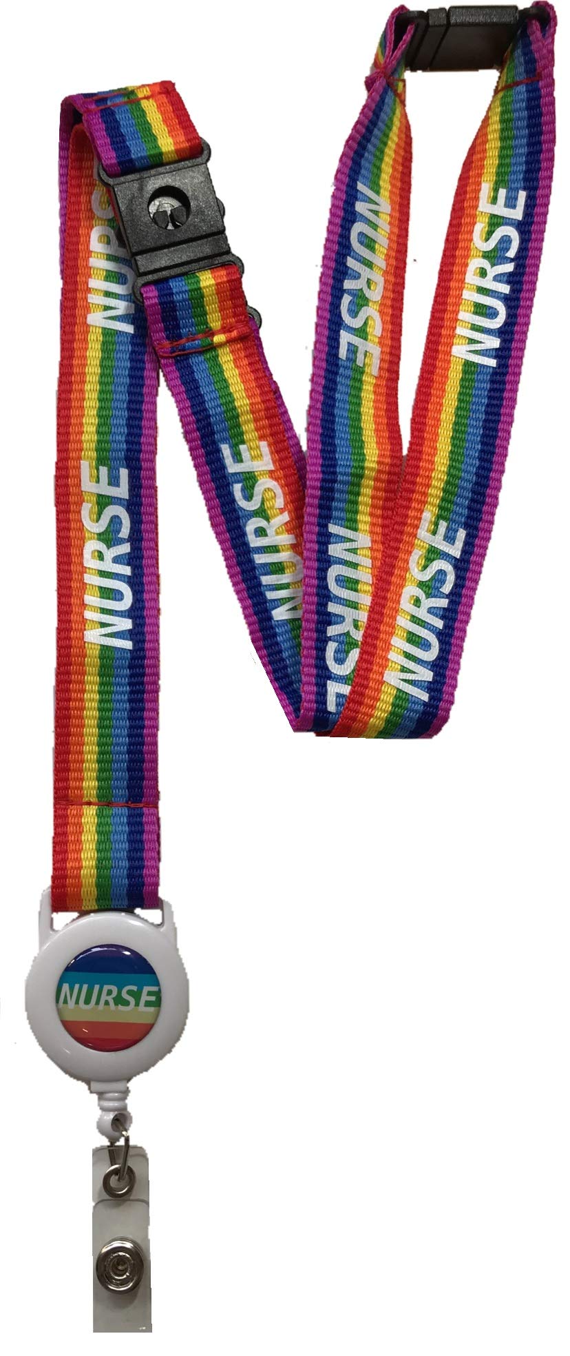 20mm Nurse Rainbow Lanyard with Integrated Badge Reel & 3 Point Safety Breakaway…