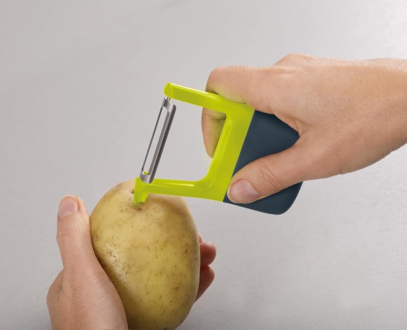 Duo Eplucheur droit Easy-Grip pour pommes de terre et légumes, vert