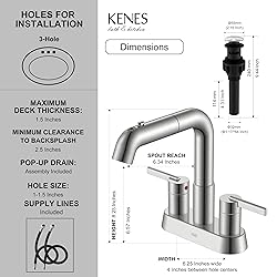KENES Pull Down Bathroom Faucet with