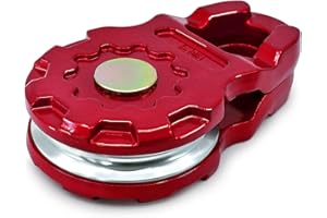 GA GEARAMERICA GearAmerica Ultra Snatch Block Pulley Black, 20T Mbs, Aluminum Winch Pulley for Synthetic Rope & Soft Shackles, Snatch Rigging Block for Off-Road Use - 20 Ton, Red