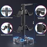 KDD Gaming Headset Stand Holder w/ 9 RGB Light Modes, 2 USB, Type-C, 3.5mm Port view 4