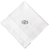 Personalized Men’s Handkerchief with Monogram – Custom Embroidered Initials Cotton Hankie for Groom, Groomsmen, or Father of the Bride – Elegant Wedding Gift, Classic Gentleman Accessory - Valentines Day