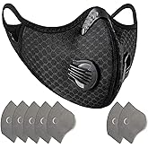 Hayodo Loops Reusable Dust Face Mask with 7 Activated Carbon Filters-Woodworking,Construction,Mowing,Painting,sanding Outdoor