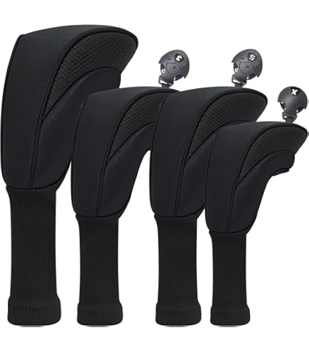Amazon.com : Black Golf Zipper Head Covers Driver 1 3 5 7 X