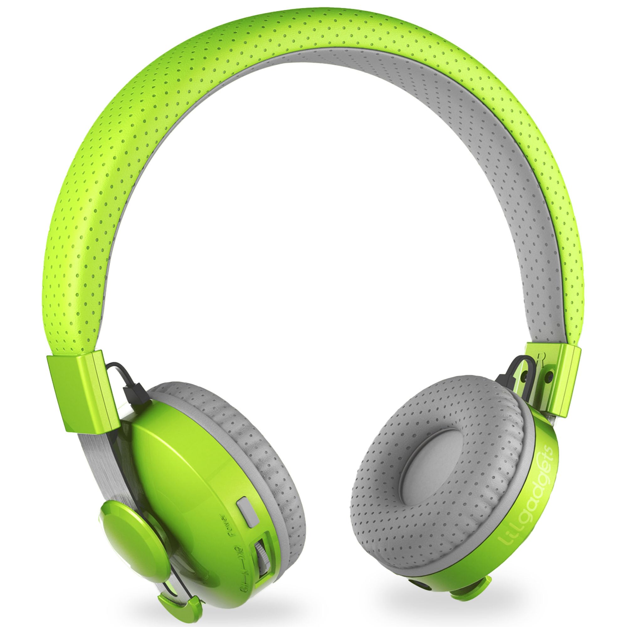 LilGadgets Untangled Pro On-Ear Wireless Kids Headphones for School, Microphone, Volume Limited, SharePort Technology, SoftTouch Padding, Green