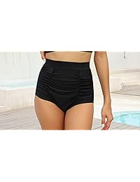 Aleumdr tankini, pantalón corto de baño, con frunces y cintura alta estilo clásico, para dama