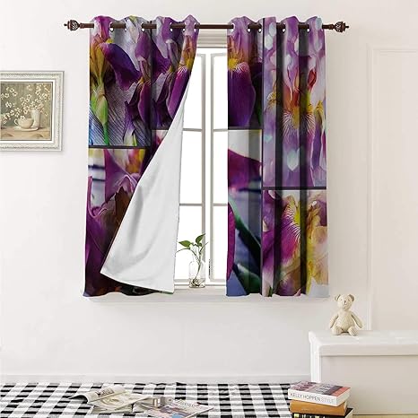 Amazon Com Rustic Blackout Draperies For Bedroom Blooming Iris