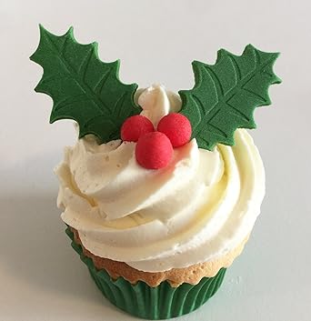 12 Sugar Holly Leaves And Berries Edible Handmade With Love In